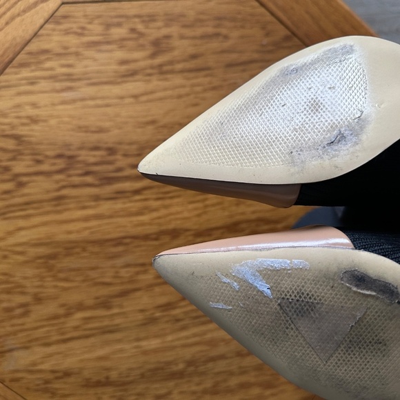 *ZARA* Black x Tan Calf-High Boot Heels Size 38 (7.5 US) - Picture 9 of 10